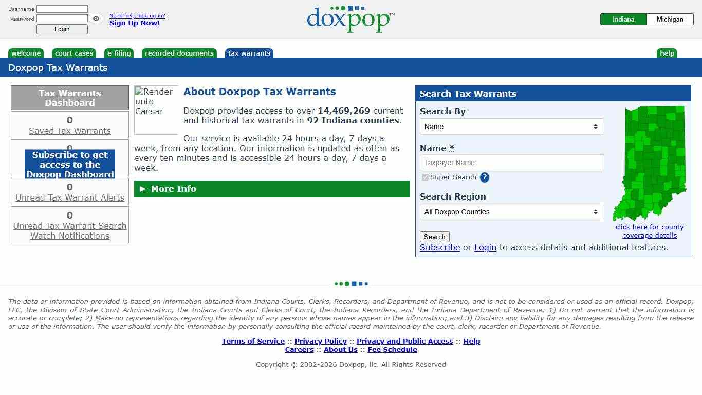 Doxpop Tax Warrants